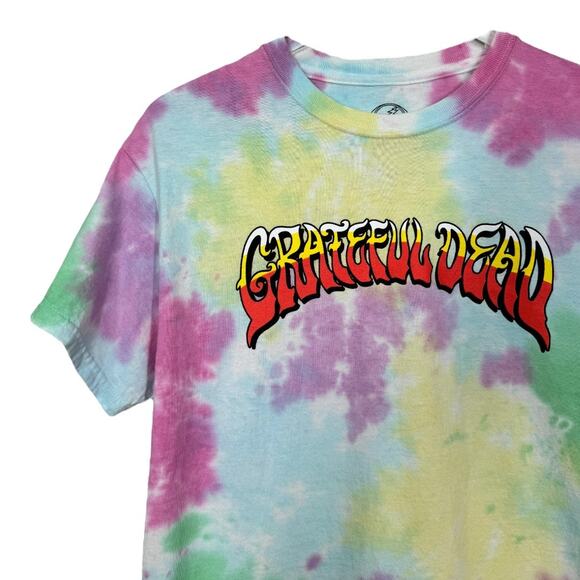 Grateful Dead Dancing Bears Tie Dye Graphic Band Tee S/M Oversized Boho Hippie - Picture 2 of 5